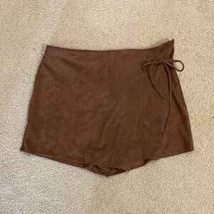 Abercrombie & Fitch Brown Vegan Suede Skort